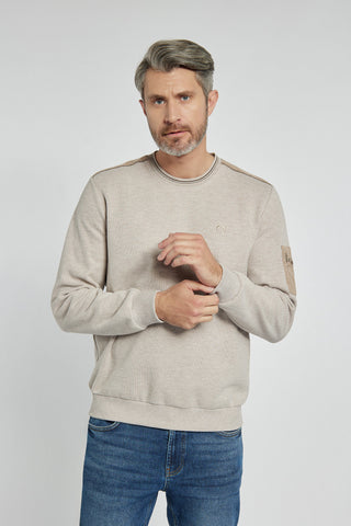 Men's Campione beige round neck sweater