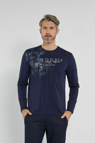 Men's Campione navy blue T-shirt with print