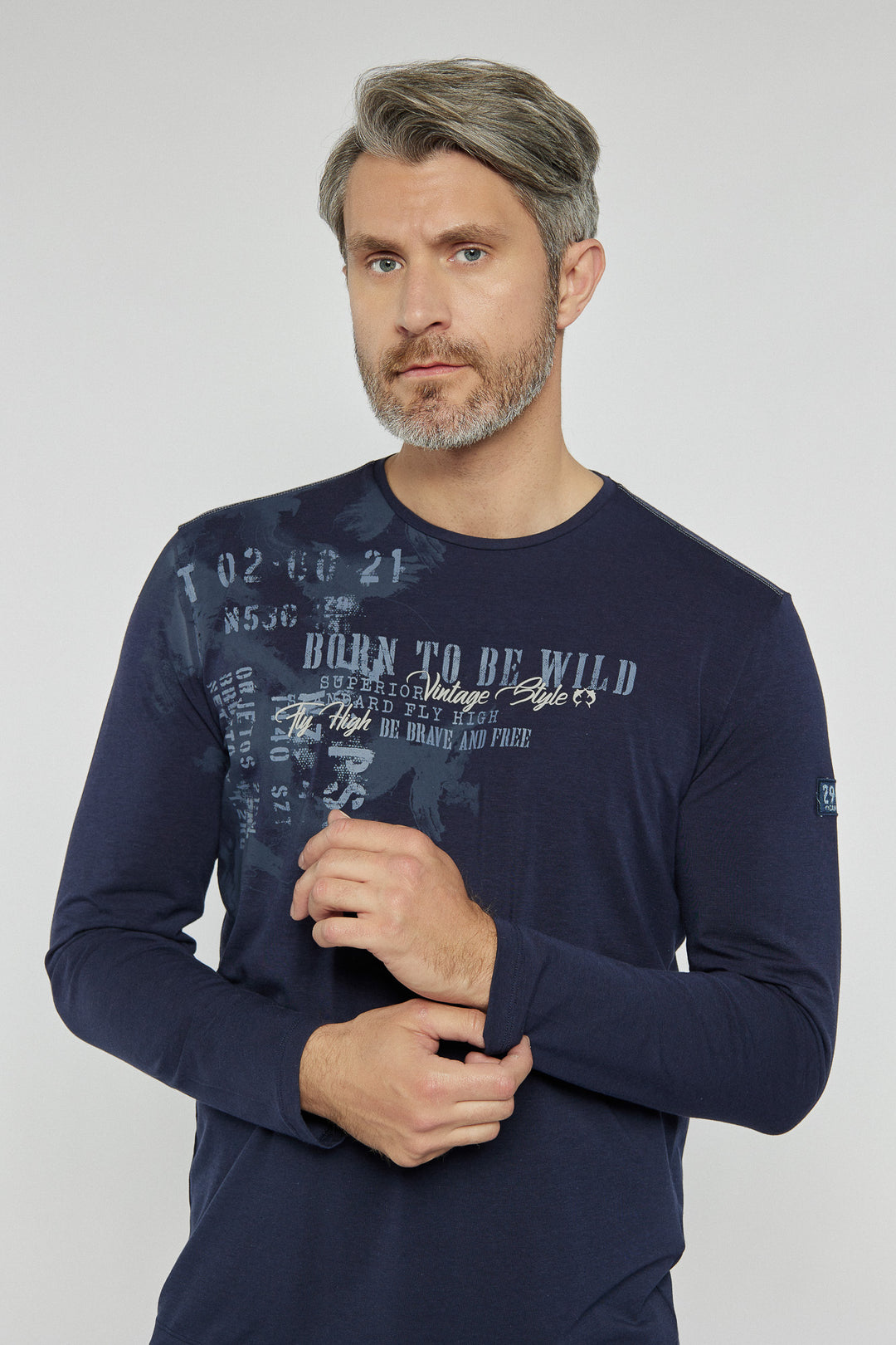 Men's Campione navy blue T-shirt with print