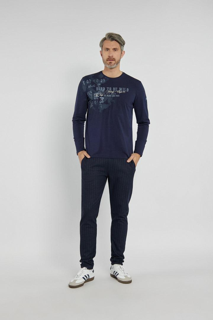 Men's Campione navy blue T-shirt with print