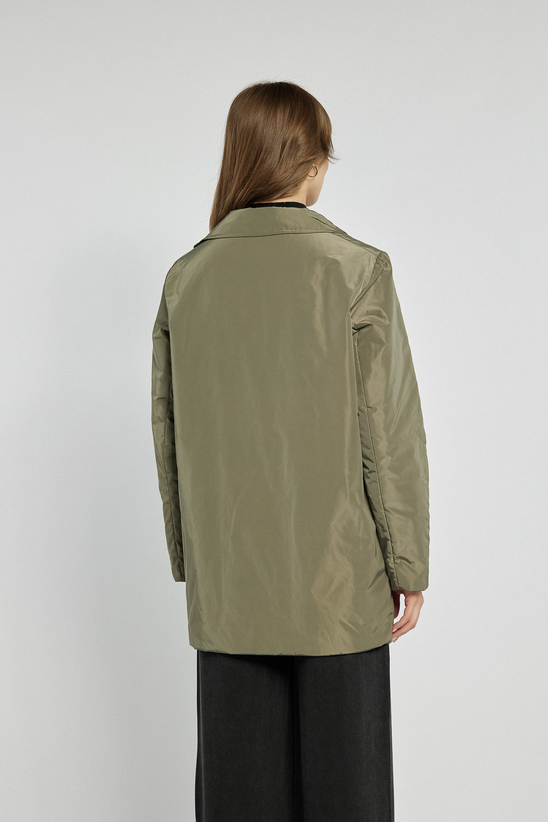 Women's double-breasted trench coat in khaki