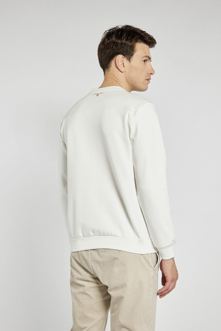 Men's white Campione sweatshirt with mountain print