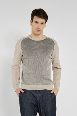 Campione men's beige sweater with optical pattern