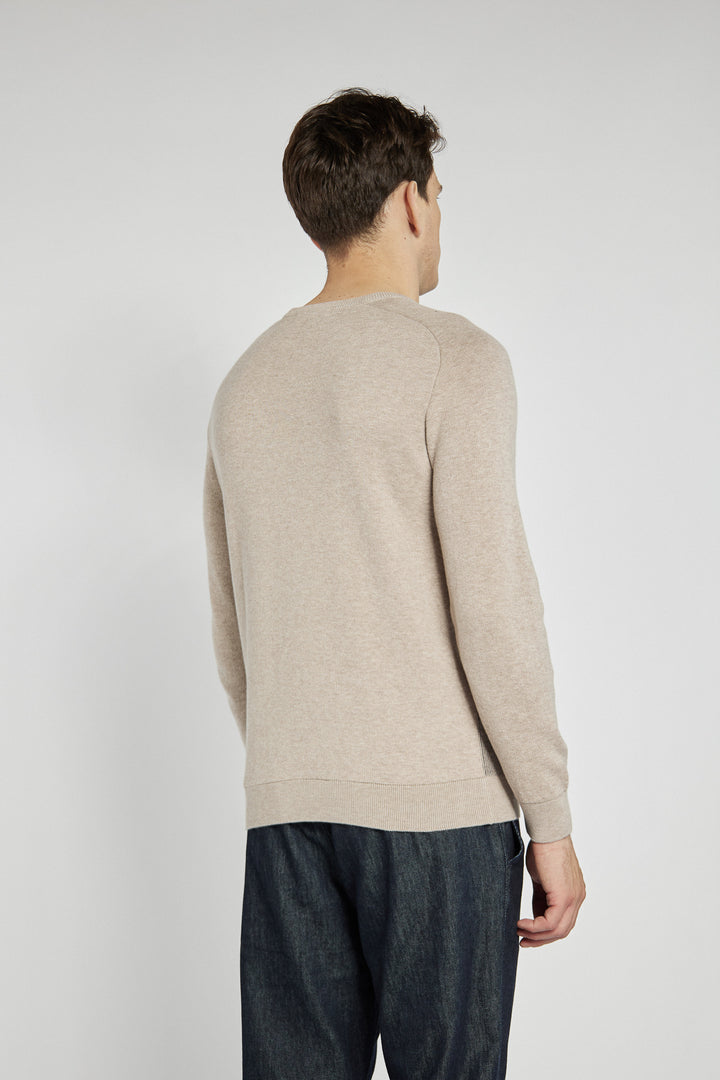 Campione men's beige sweater with optical pattern