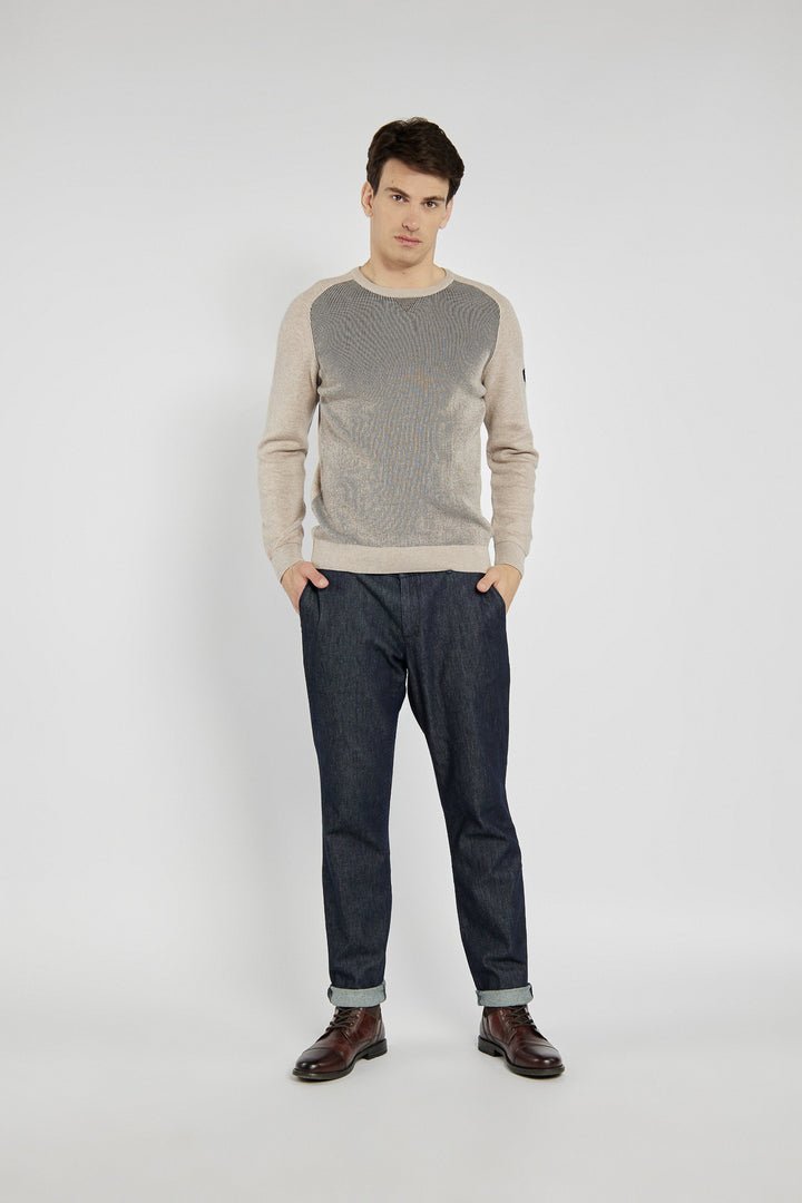 Campione men's beige sweater with optical pattern