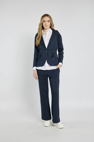 Navy blue wide-leg sweatpants