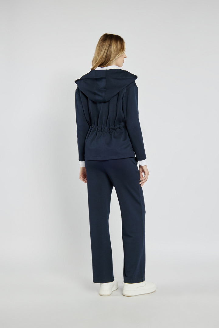 Navy blue wide-leg sweatpants