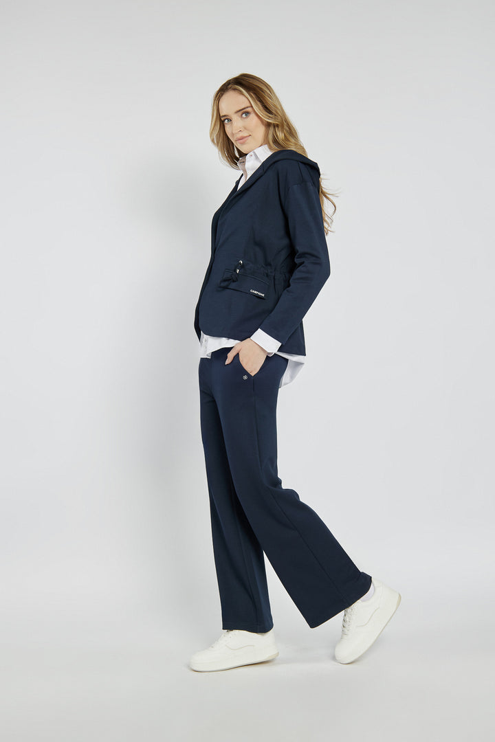 Navy blue wide-leg sweatpants