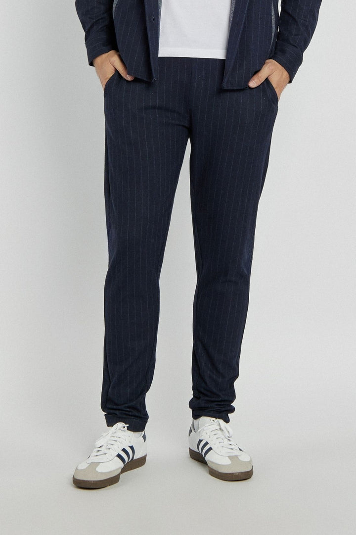Campione men's pants with navy blue stripes