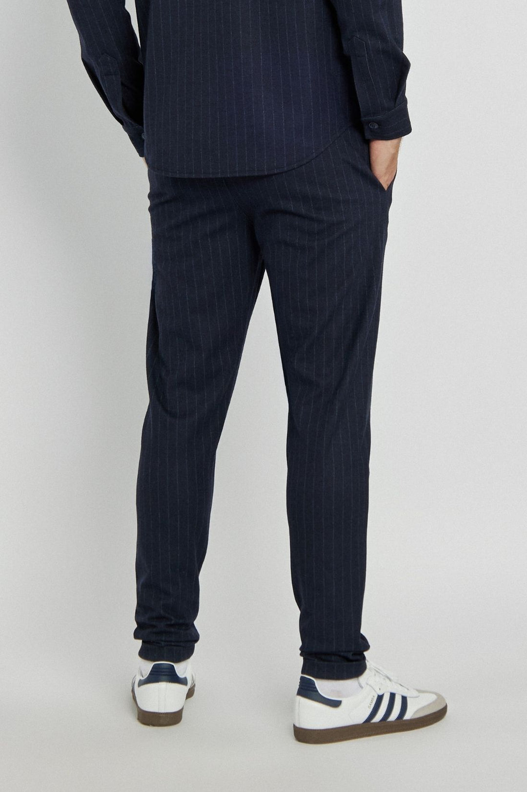 Campione men's pants with navy blue stripes