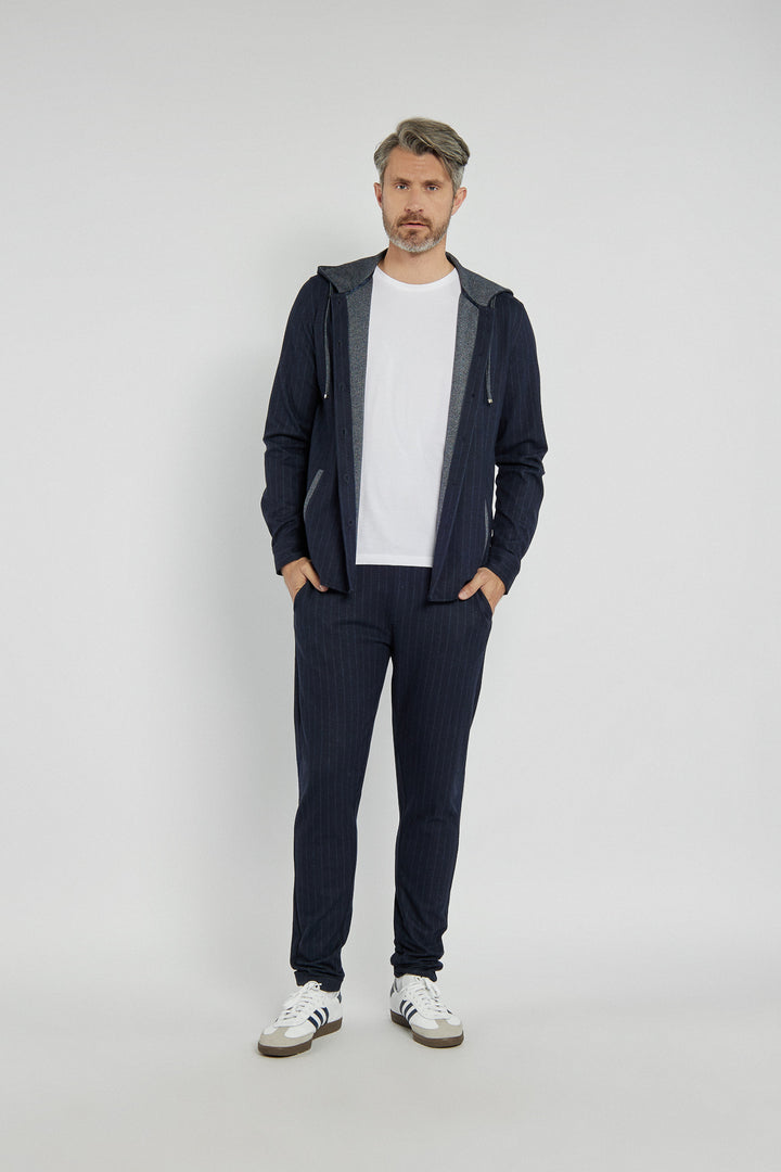 Campione men's pants with navy blue stripes