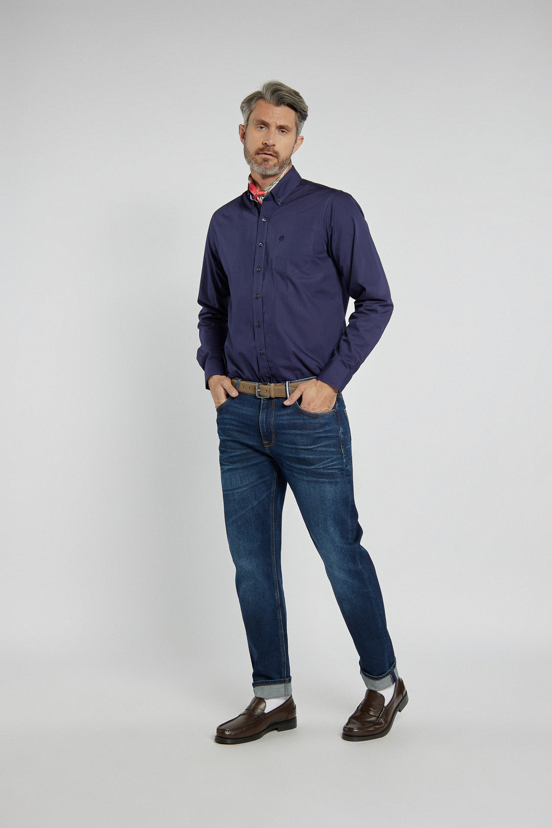Campione men's navy blue Modern Fit shirt