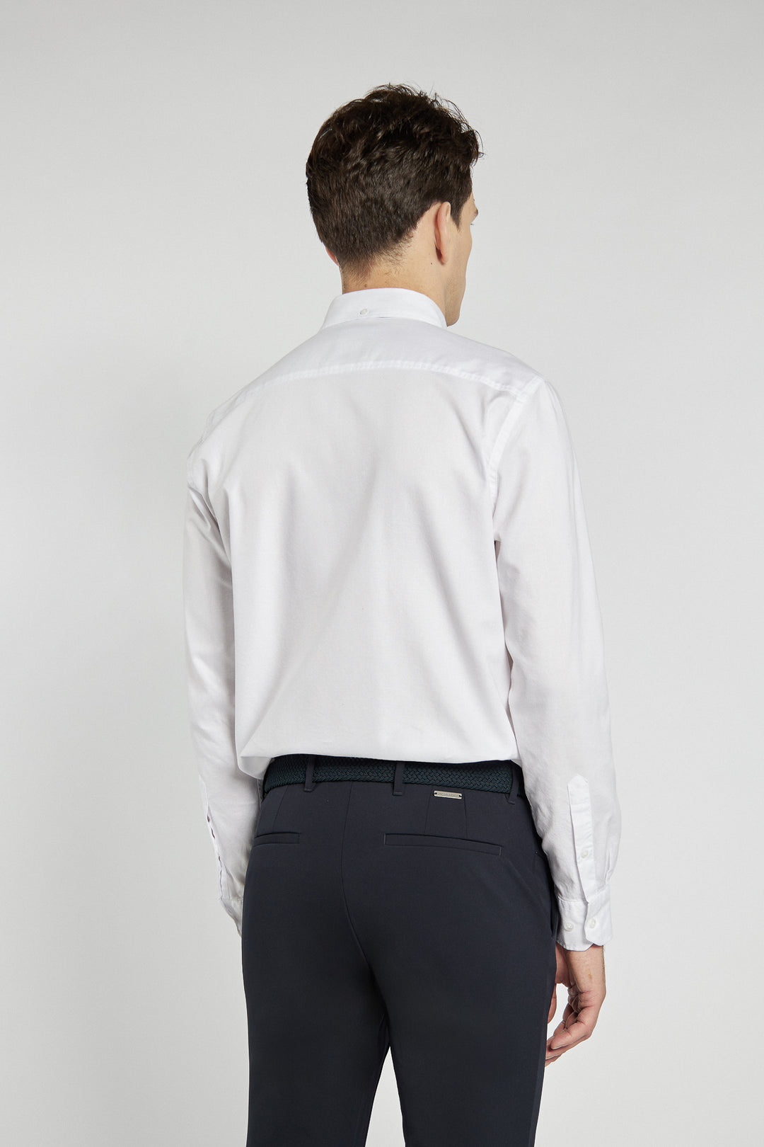 Men's white Campione shirt with contrasting Modern Fit collar
