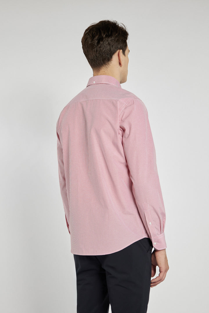 Campione men's red striped Regular Fit shirt
