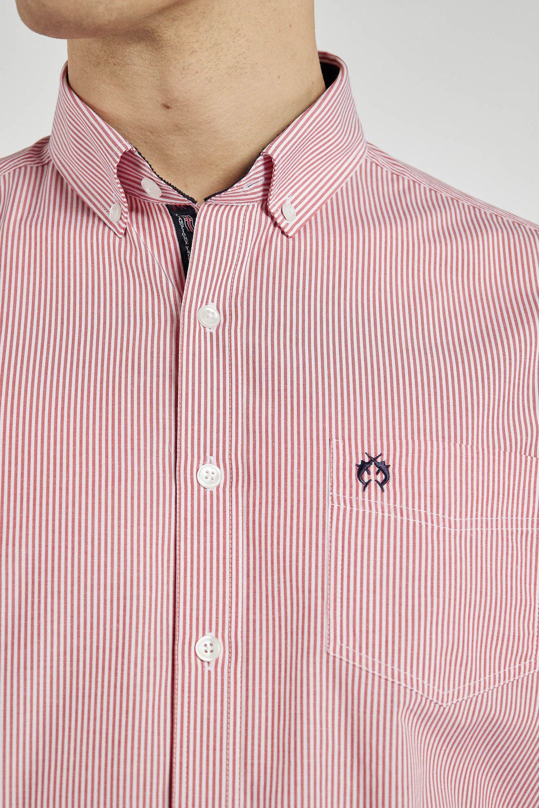 Campione men's red striped Regular Fit shirt