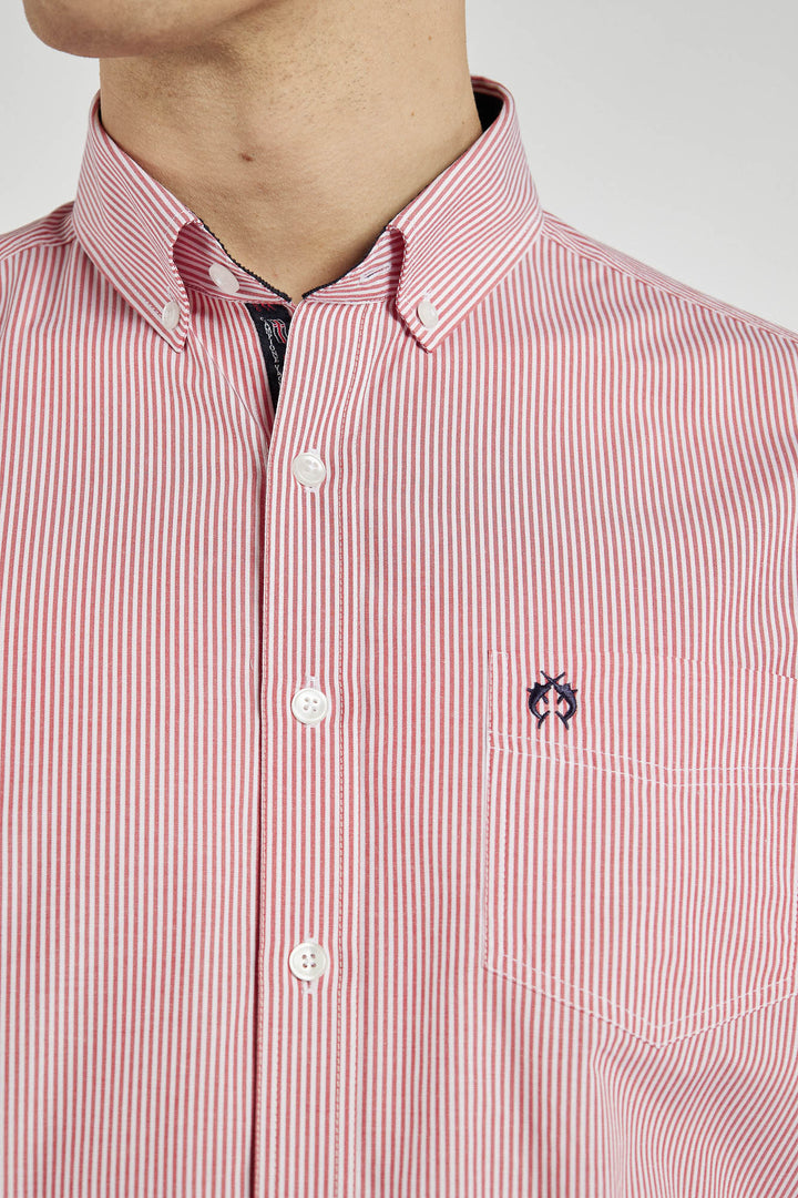 Campione men's red striped Regular Fit shirt