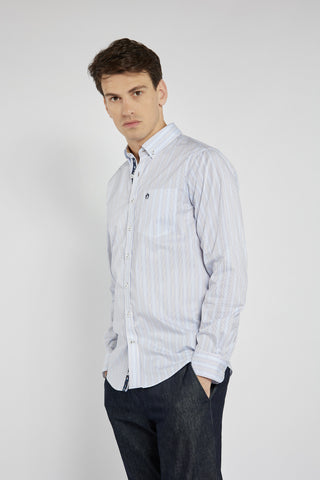 Campione men's shirt with delicate white and blue stripes