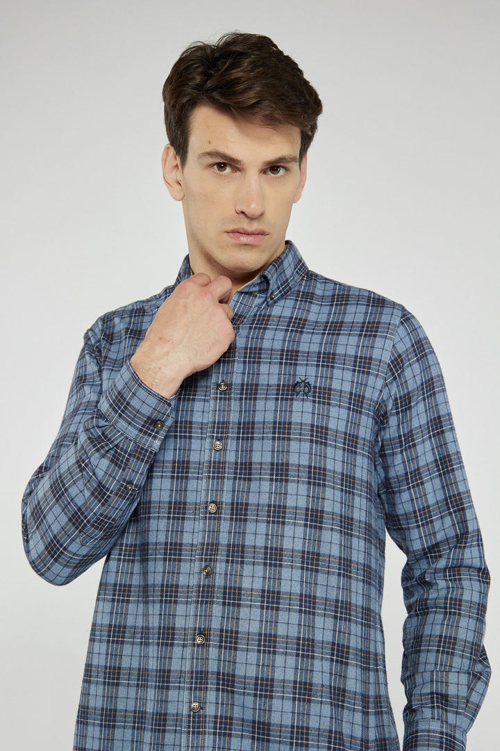 Campione Regular Fit men's shirt in blue check