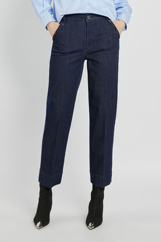 Navy blue Campione pants with cuffs