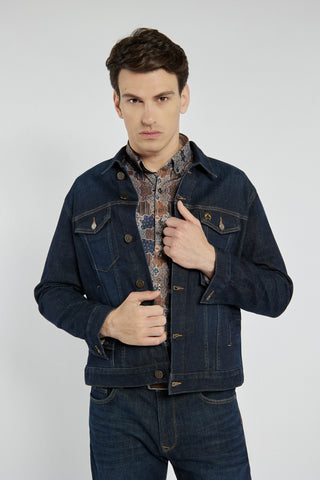 Classic Campione men's denim jacket in navy blue