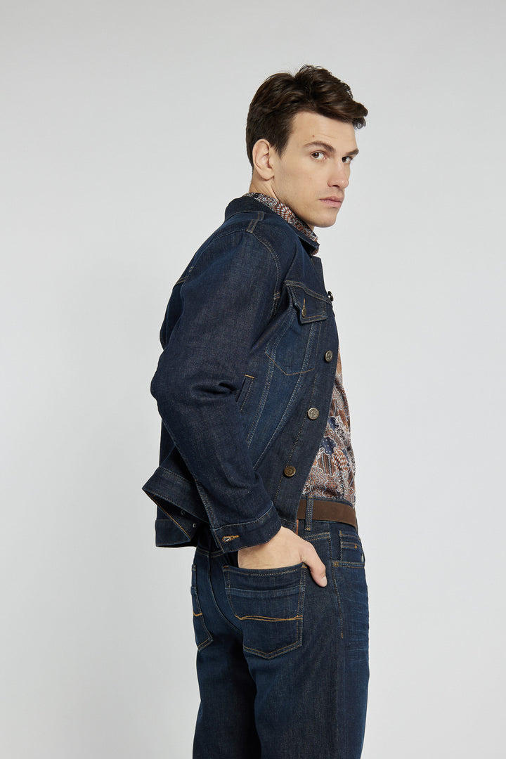 Classic Campione men's denim jacket in navy blue