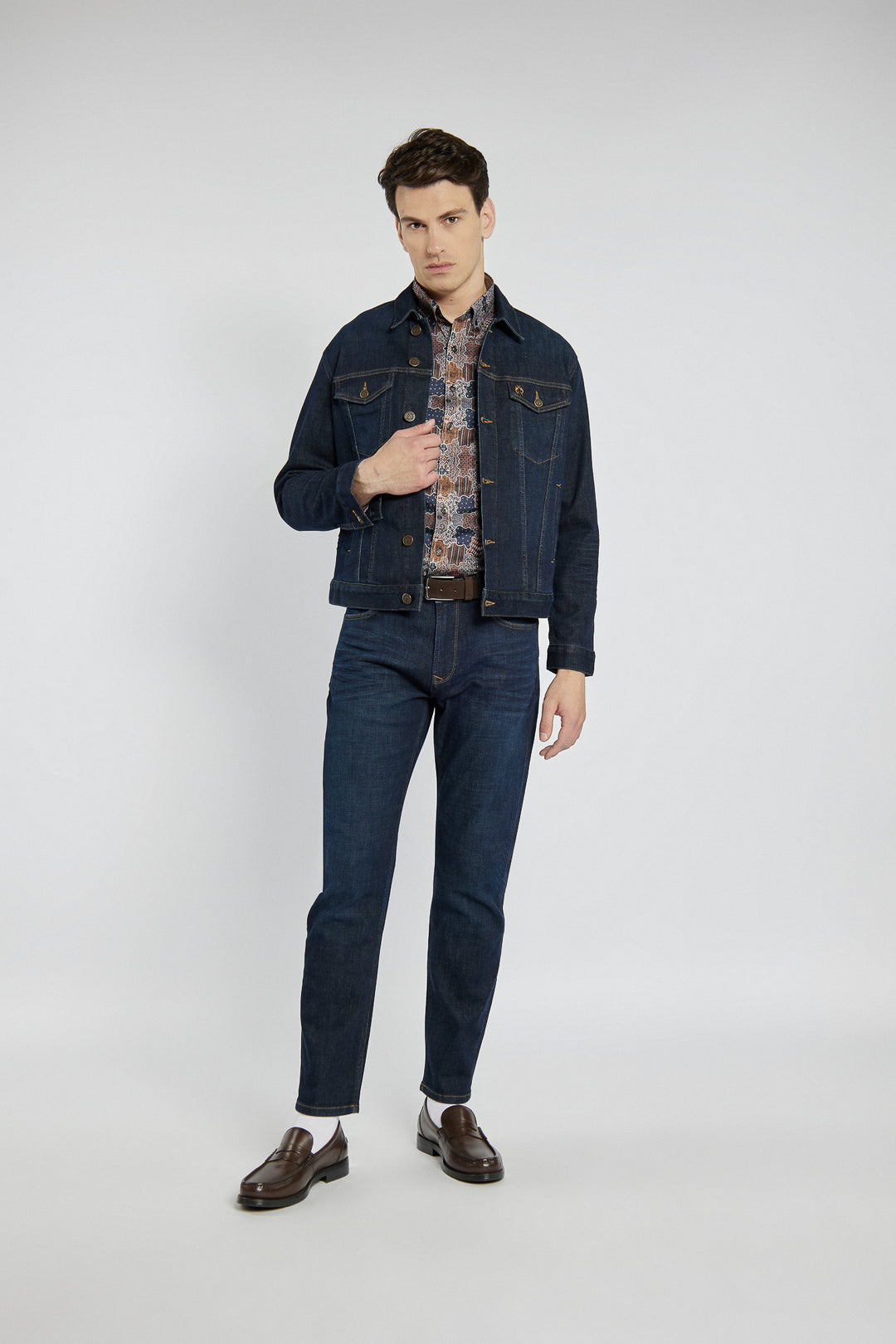 Classic Campione men's denim jacket in navy blue