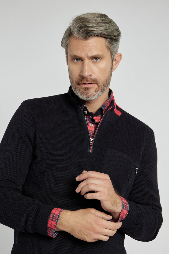 Campione men's navy blue sweater with zipper