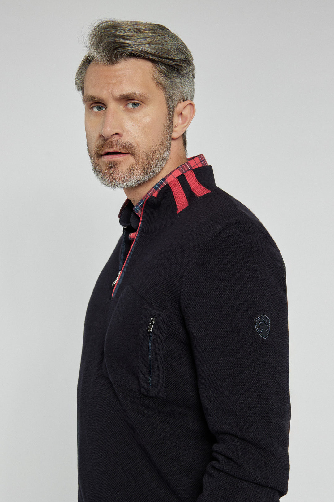 Campione men's navy blue sweater with zipper