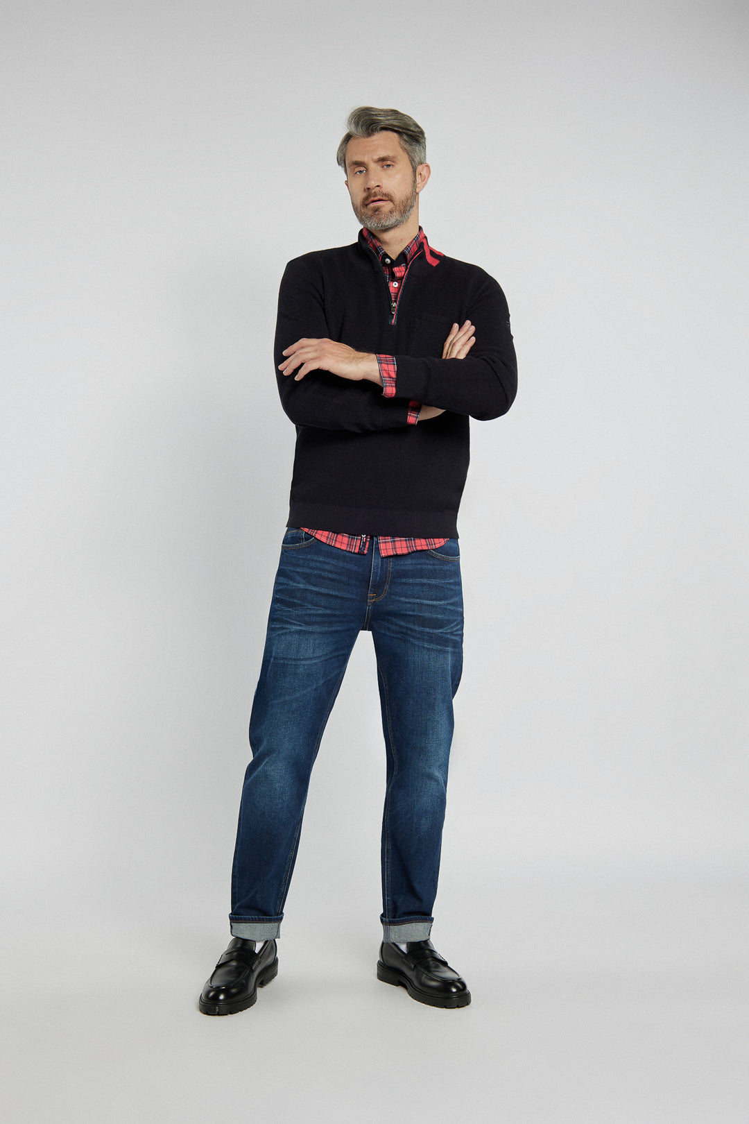 Campione men's navy blue sweater with zipper
