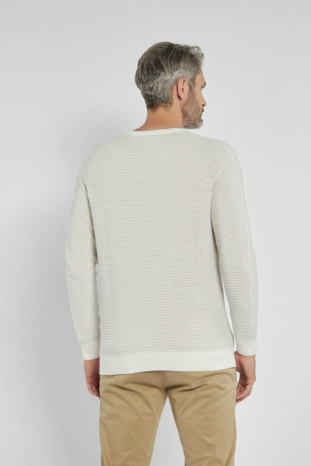 Men's Campione ribbed beige sweater