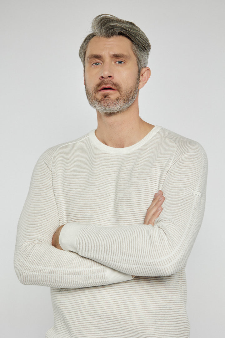 Men's Campione ribbed beige sweater