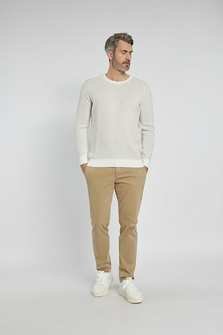 Men's Campione ribbed beige sweater