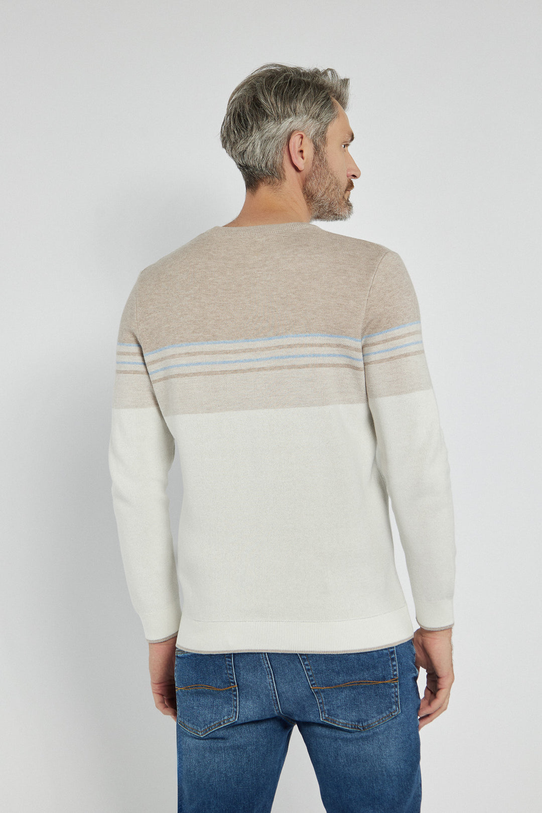 Campione men's striped sweater in beige