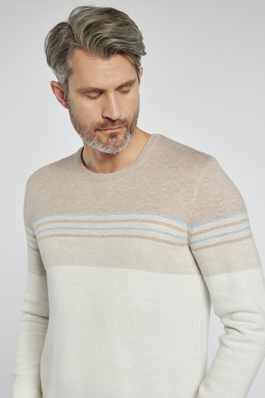Campione men's striped sweater in beige