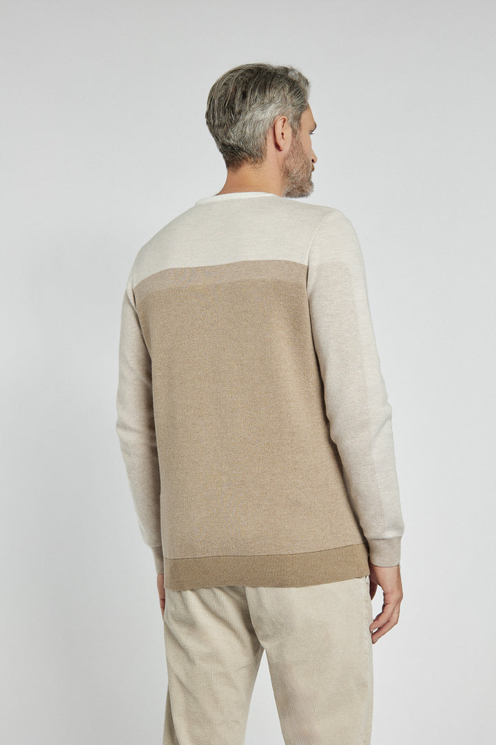 Men's Campione sweater in beige color blocks