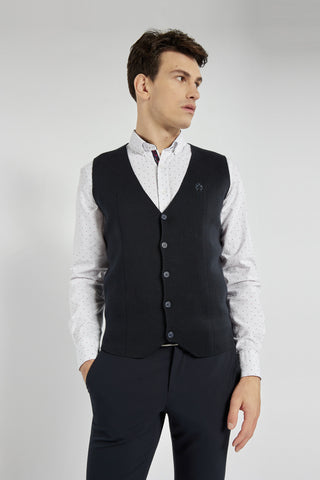 Elegant Campione men's navy blue knitted vest