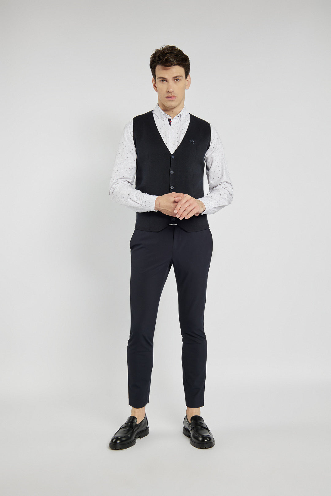 Elegant Campione men's navy blue knitted vest