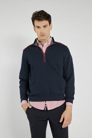 Campione navy blue men's sweatshirt with short zipper