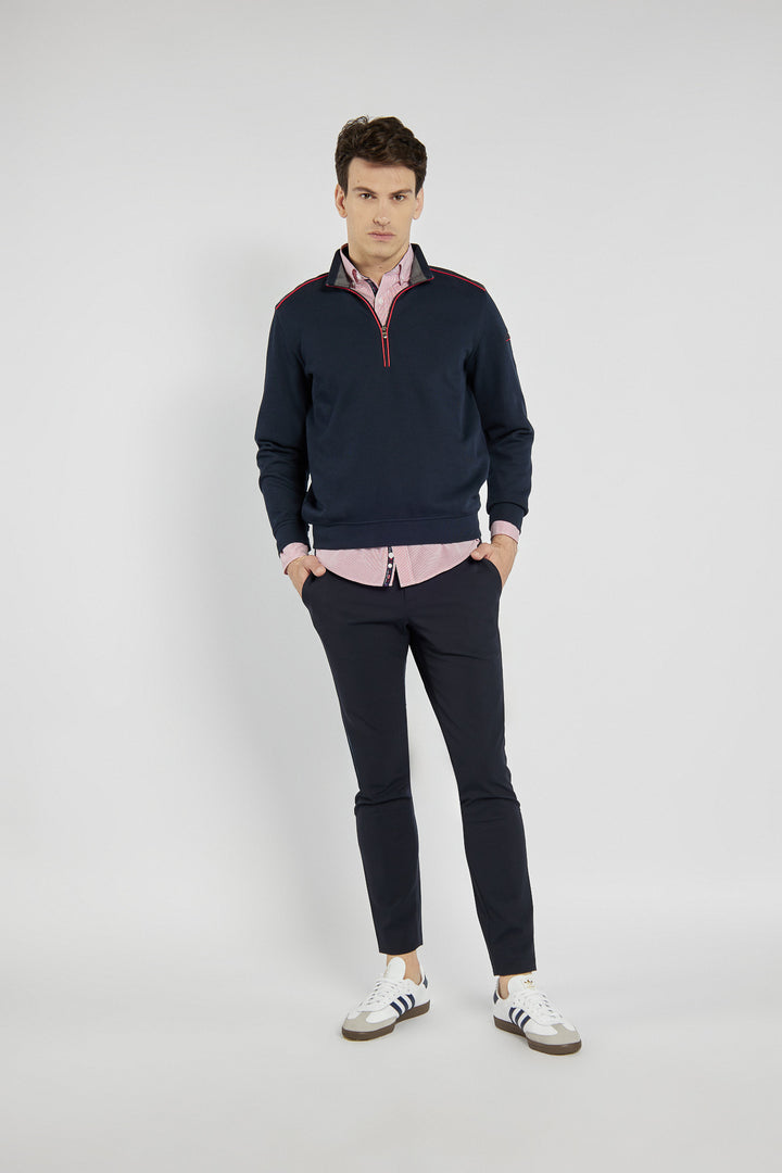Campione navy blue men's sweatshirt with short zipper