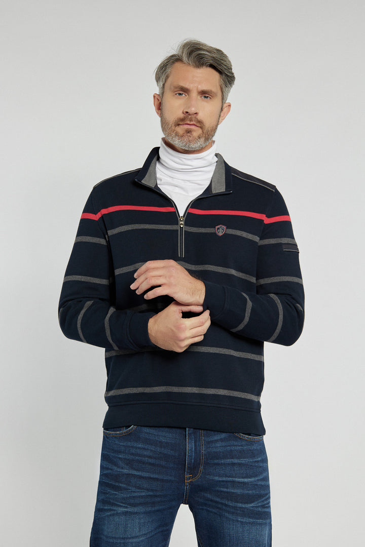 Campione men's striped sweater with zipper