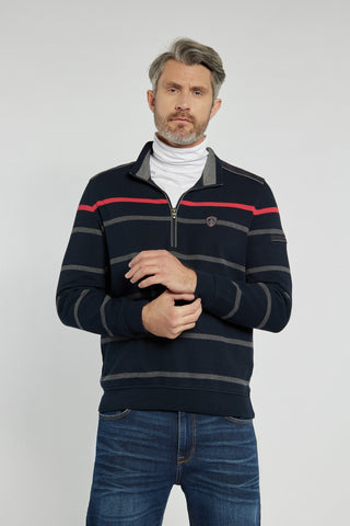 Campione men's striped sweater with zipper