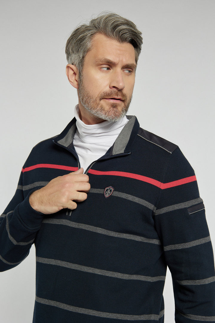 Campione men's striped sweater with zipper