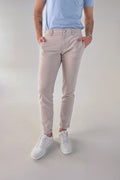 Gestreifte Slim Fit Hose mit Leinen