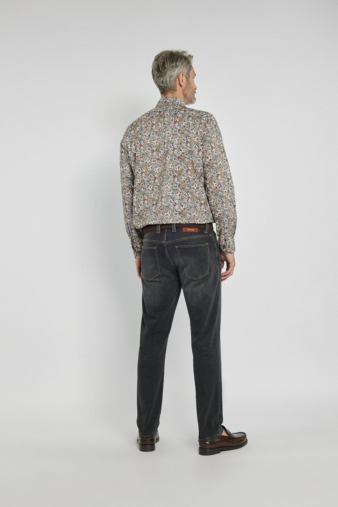 Alberto Men's Grey Straight Leg Jeans