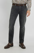 Alberto Men's Grey Straight Leg Jeans