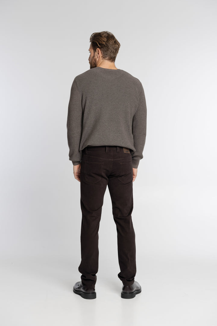 Alberto Men's Brown Regular Fit Jeans