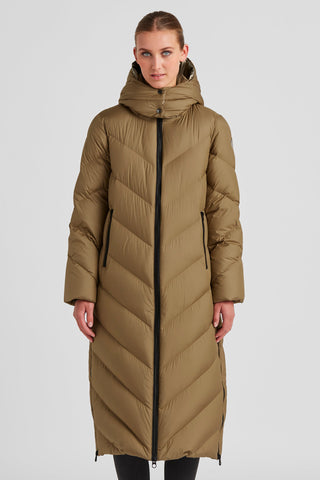 Long Down Jacket with Natural Filling