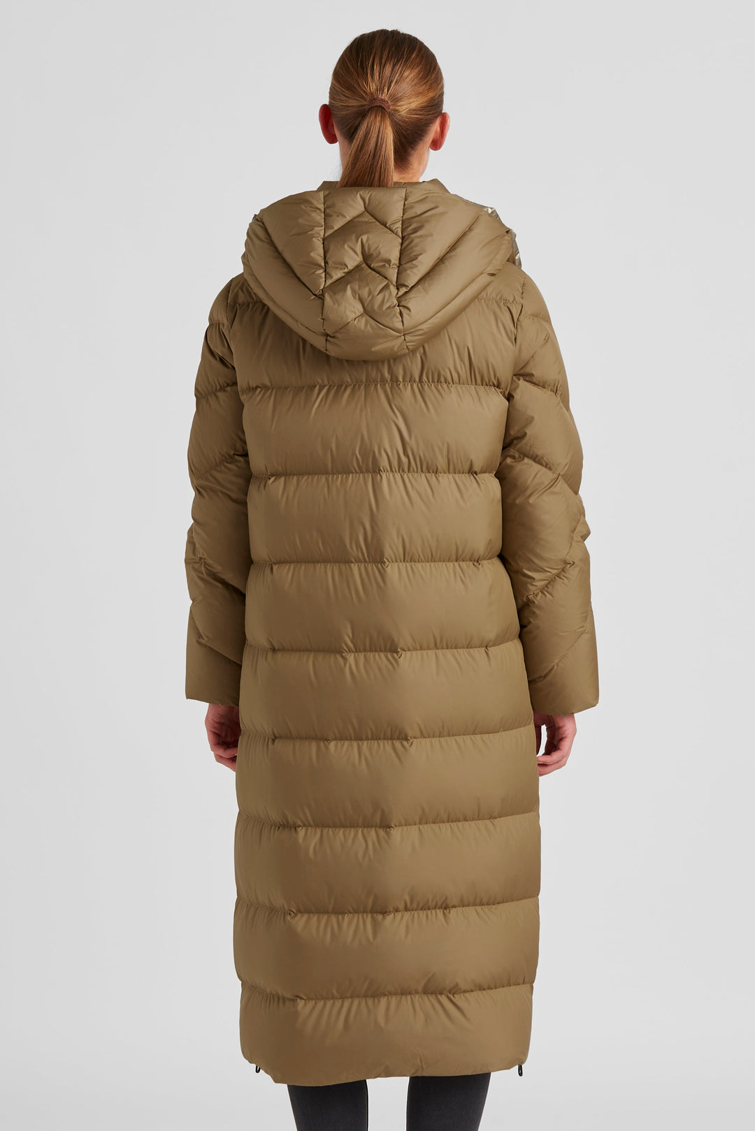 Long Down Jacket with Natural Filling