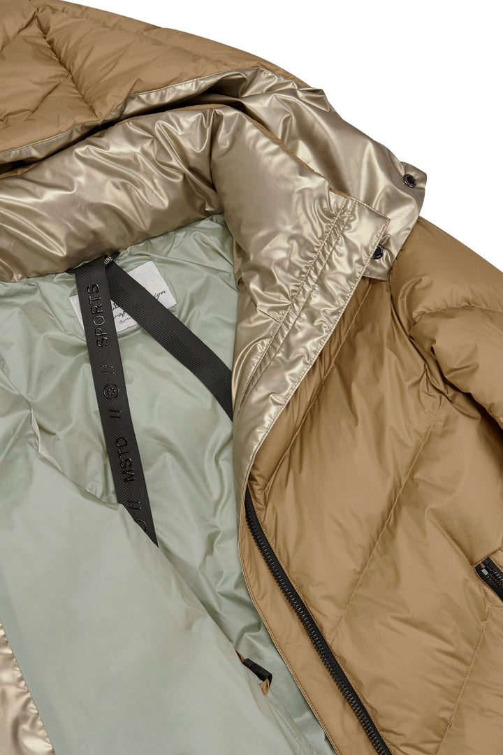 Long Down Jacket with Natural Filling