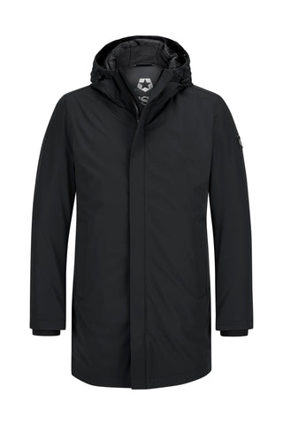 Functional long parka jacket with stand-up collar